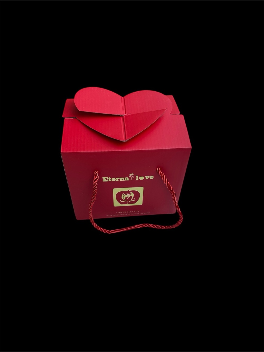 Eternal Love Apple Gift Box – Preserved Rose & “I Love You” Necklace Set - Picture 6 of 7